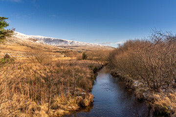 driving around Snowdonia National Park in winter