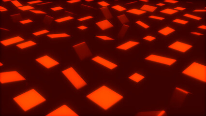 Red high tech cg pattern of graphic blocks - randomization - abstract 3D illustration