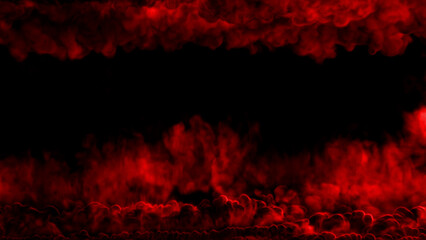 nice red scary Halloween smoke or night clouds bg, isolated - abstract 3D illustration