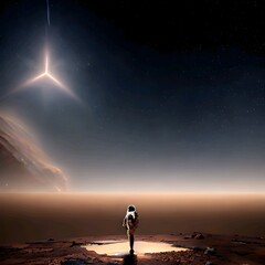 Fototapeta premium person on the mars