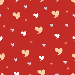 Red love tiny doodle Valentine heart pattern