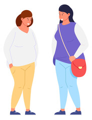 Young women talking. Happy smiling female students