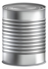 Tin can mockup. Realistic cylinder food container