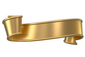 Elegant Gold Ribbon 3D Design Element