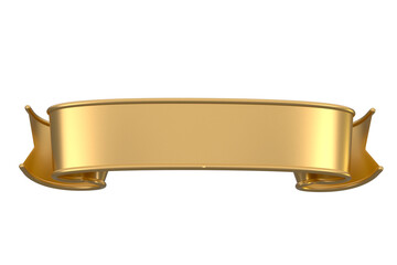 Elegant Gold Ribbon 3D Design Element