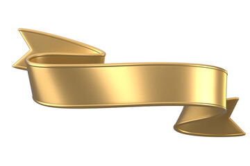 Elegant Gold Ribbon 3D Design Element