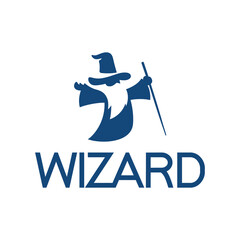 Wizard Magician logo design illustrations vector template, wizard warlock logo 