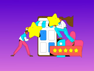 Virtual characters social communication concept business flat vector hand drawn illustration
