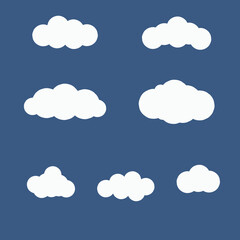Fototapeta premium A set of icons of clouds of different shapes