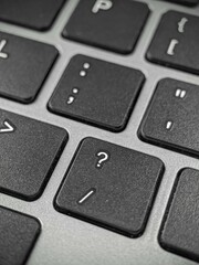 Black and white computer keyboard close up