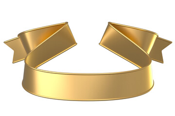 Elegant Gold Ribbon 3D Design Element