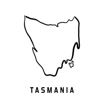 Tasmania island simple outline vector map
