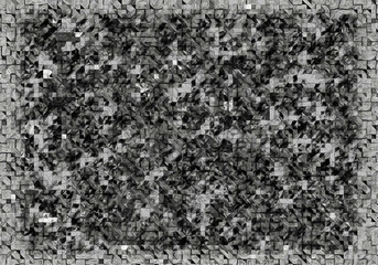 Abstract grey metallic tiled background, 3d rendering