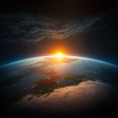 Fototapeta na wymiar sunrise over the ocean planet