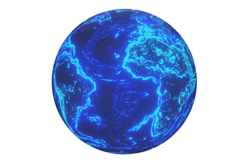 Abstract Earth globe isolated on white background, 3d rendered