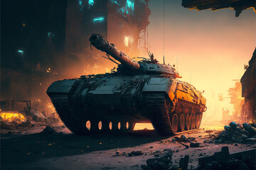 Tank Cyberpunk 2077. Generative AI, Generative, AI.	
