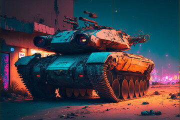 Tank Cyberpunk 2077. Generative AI, Generative, AI.	
