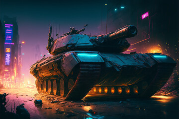 Tank Cyberpunk 2077. Generative AI, Generative, AI.	
