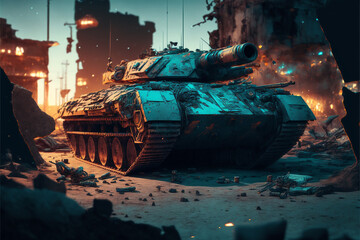 Tank Cyberpunk 2077. Generative AI, Generative, AI.	
