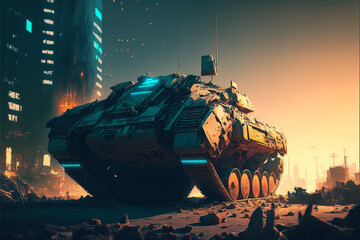 Tank Cyberpunk 2077. Generative AI, Generative, AI.	
