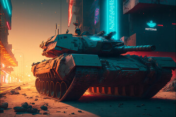 Tank Cyberpunk 2077. Generative AI, Generative, AI.	
