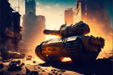 Tank Cyberpunk 2077. Generative AI, Generative, AI.	
