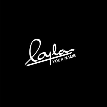 Layla handwritten logo icon text, for your company, business brand and others