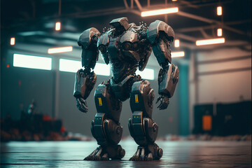 Robot Cyberpunk 2077. Generative AI, Generative, AI.