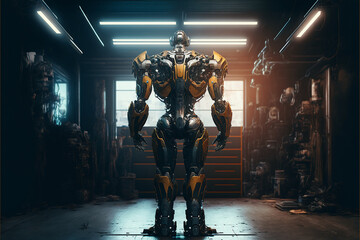 Robot Cyberpunk 2077. Generative AI, Generative, AI.