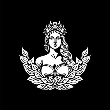 goddess of nature logo illustration