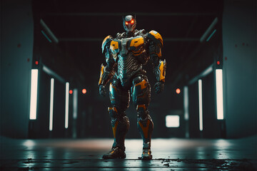 Robot Cyberpunk 2077. Generative AI, Generative, AI.