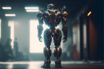 Robot Cyberpunk 2077. Generative AI, Generative, AI.