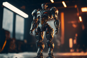 Robot Cyberpunk 2077. Generative AI, Generative, AI.