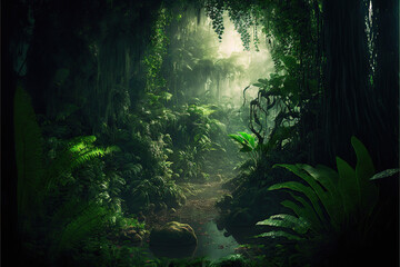 Deep tropical jungles wallpaper