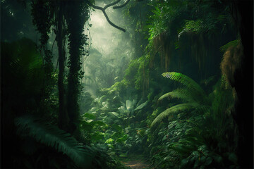 Obraz premium Deep tropical jungles wallpaper