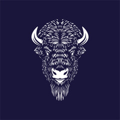 bison head illustration © MVector