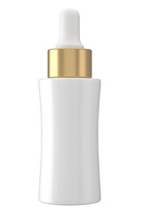 skincare serum dropper bottle mockup packaging in white gold