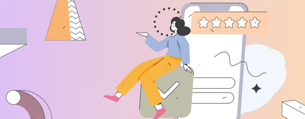 Virtual characters social communication concept business flat vector hand drawn illustration
