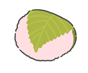 桜餅のイラスト　手描き