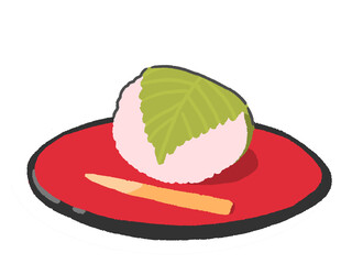 桜餅のイラスト　手描き