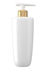 skincare lotion press bottle mockup packaging in white gold