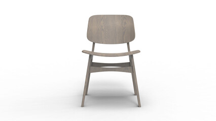 soborg chair front view with shadow 3d render