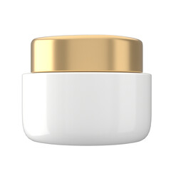 skincare cream jar mockup packaging in white gold