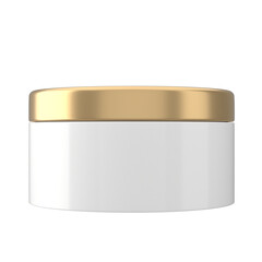 skincare cream jar mockup packaging in white gold