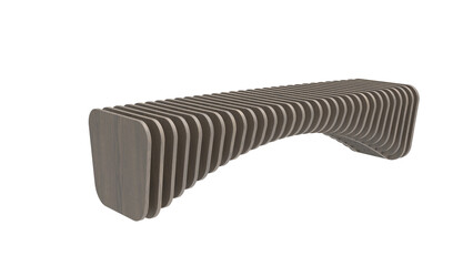 wood bench angle view without shadow 3d render