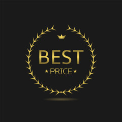 Best price Golden laurel wreath vector label