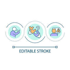 Problems with devices connection loop concept icon. Impact of gadget addiction on real life abstract idea thin line illustration. Isolated outline drawing. Editable stroke. Arial font used