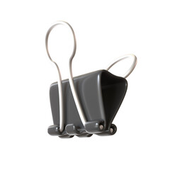 3d paper clip black color side view