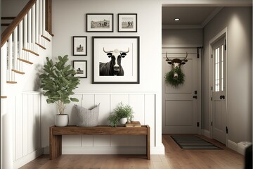 modern living room entrance, ai generated