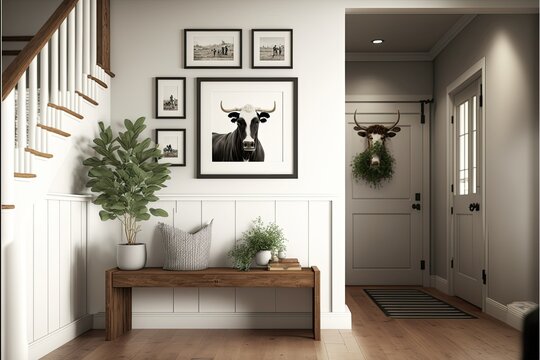 modern living room entrance, ai generated